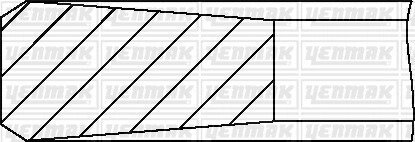 Комплект поршневих кілець (на 1 поршень) CITROEN SCUDO 1.6 JTD (75/STD) (3/1.95/2.5) YENMAK 91-09168-000