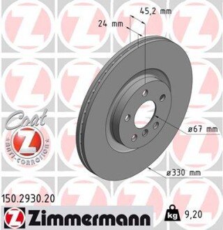 Диск гальмівний ZIMMERMANN 150.2930.20