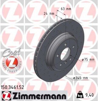 Диск гальмівний ZIMMERMANN 150.3461.52