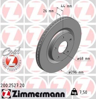 Диск гальмівний ZIMMERMANN 200.2527.20