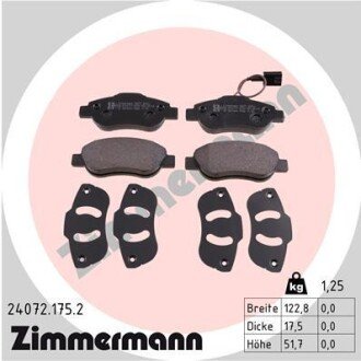 Колодки гальмівні дискові ZIMMERMANN 24072.175.2