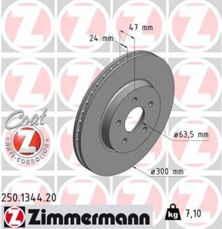 Диск гальмівний ZIMMERMANN 250.1344.20