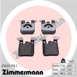 Колодки гальмівні дискові, к-кт ZIMMERMANN 25029.170.1