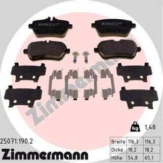 Колодки гальмівні дискові, к-кт ZIMMERMANN 25071.190.2