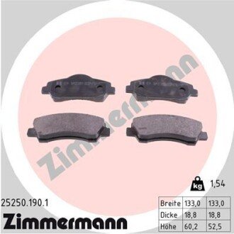 Колодки гальмівні дискові ZIMMERMANN 25250.190.1