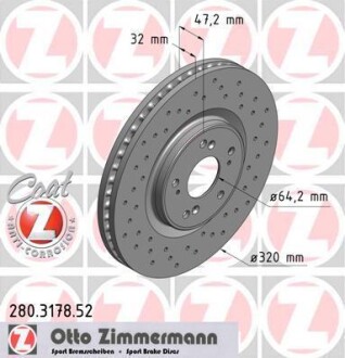 Диск гальмівний ZIMMERMANN 280.3178.52