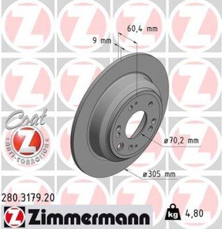 Диск гальмівний ZIMMERMANN 280.3179.20