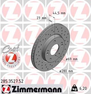 Диск гальмівний ZIMMERMANN 285.3527.52