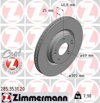 Диск гальмівний ZIMMERMANN 285.3531.20