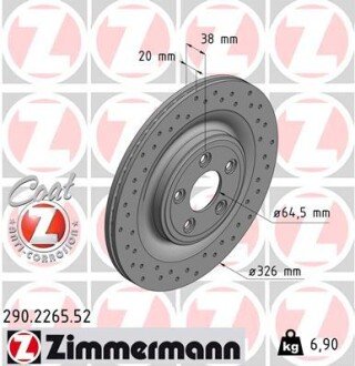 Диск гальмівний ZIMMERMANN 290.2265.52