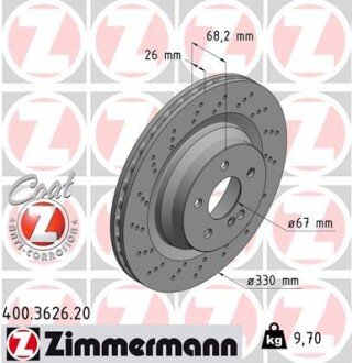 Диск гальмівний ZIMMERMANN 400.3626.20