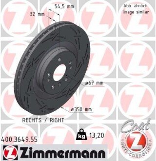 Диск гальмівний ZIMMERMANN 400.3649.55