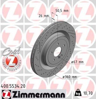 Диск гальмівний ZIMMERMANN 400.5534.20