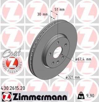 Диск гальмівний Coat Z ZIMMERMANN 430.2615.20