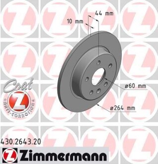 Фото диск гальмівний Coat Z ZIMMERMANN 430264320 Диск гальмівний Coat Z ZIMMERMANN 430264320