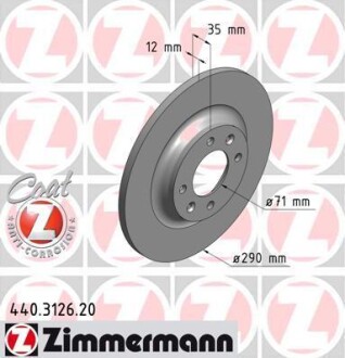 Диск гальмівний ZIMMERMANN 440.3126.20