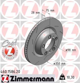 Диск гальмівний ZIMMERMANN 460.1586.20