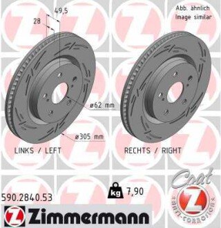 Диск гальмівний ZIMMERMANN 590.2840.53