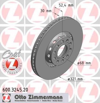 Диск гальмівний ZIMMERMANN 600.3245.20